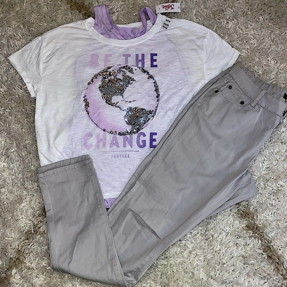 Justice shirt 16/18 NWT / NWOT size 11 jeggings (run small like 14/16 girls)